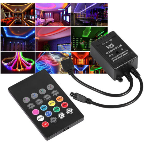 12 V – 24 V, 18 A, RGB-Controller, LED-Lichtstreifen, Dimmer-Controller, RF-Fernbedienung, 20 Tasten, kabellose Steuerung, RGB-LED-Lichtstreifen (ohne Batterie) FLITI