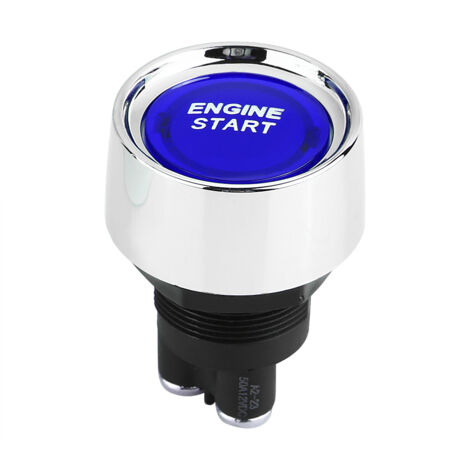 12 V-24 V 50A voiture véhicule moteur démarrage bouton poussoir interrupteur d'allumage démarreur LED bleue.