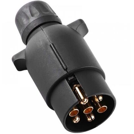 12 V 7-poliger N-Typ Anhänger Elektrischer Kabelbaum Stecker Adapter aus schwarzem Kunststoff