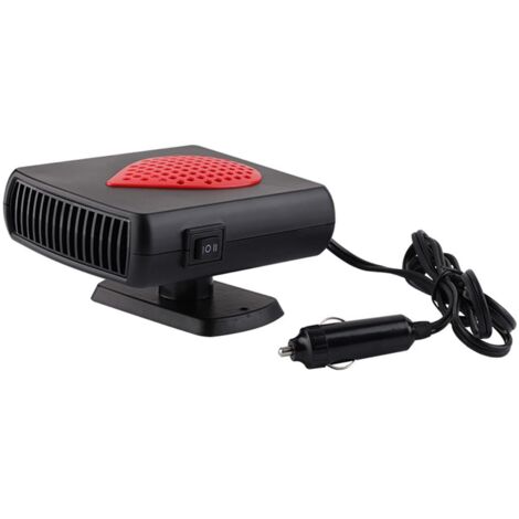 12-V-Auto-Defroster, Antibeschlag-Auto-Windschutzscheibenheizung, tragbarer Antibeschlag-Zigarettenanzünder-Stecker-Defroster für Auto, SUV, LKW und Anhänger (Schwarz Rot)