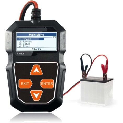 12-V-Autobatterietester, KW208 Batteriespannungstester 100-2000 CCA Kfz-Lichtmaschinentester Batterieanalysator