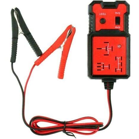 12-V-Automobil-Relais-Tester, tester universale per batterie auto, analizzatore relè elettronico auto, dispositivo diagnostico con morsetti a coccodrillo