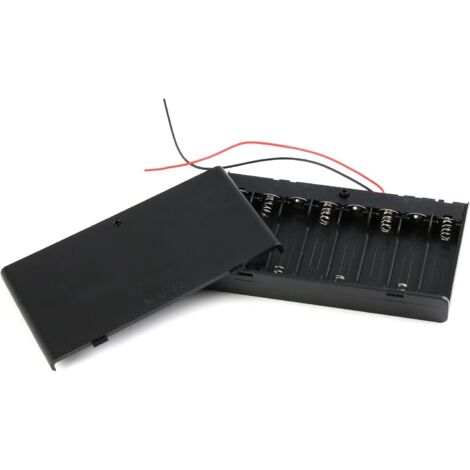 12-V-Batteriehaltergehäuse mit 8 AA-Batterien, Batterieaufbewahrungsbox mit Schalter