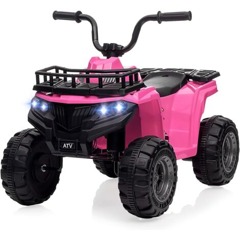 12-V-Elektroauto für Kinder – batteriebetriebenes Spielzeug – mit Fernbedienung, LED-Leuchten und Sicherheitsgurten – für Jungen und Mädchen von 2–6 Jahren, Pink