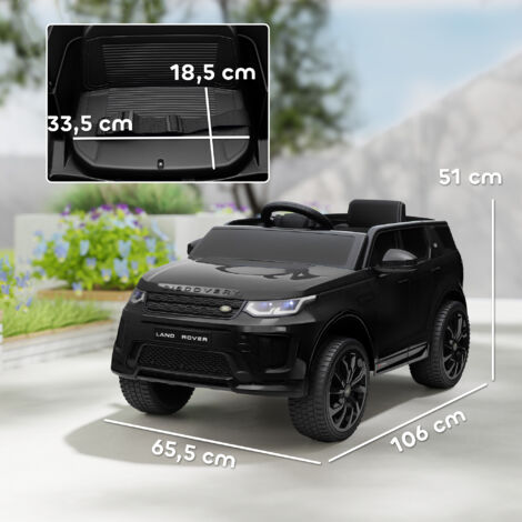 12-V-Elektroauto mit Fernbedienung für Kinder, mit LED-Lichtern, Geräuschen und Hupe, für Kinder von 3 bis 6 Jahren, schwarzes Modell