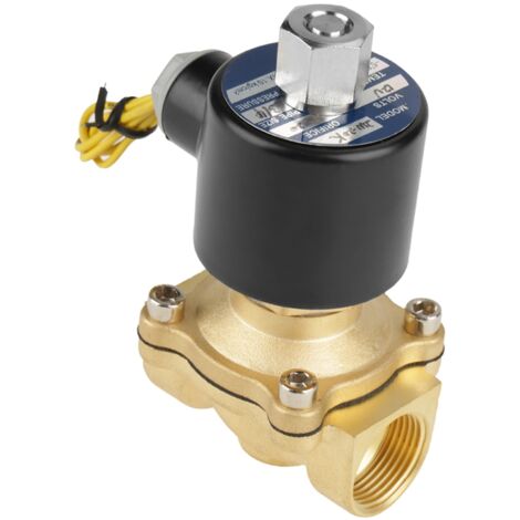 12-V-Gleichstrom-Magnetventil aus Messing, normalerweise offen, G3/4" für Wasser und Luft