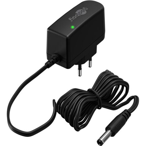 12-V-Netzteil (7,2 W / 0,6 A), mit DC-Stecker 5,5 mm x 2,5 mm.