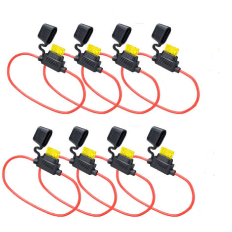 12-V-Sicherungshalter, Kfz-Qualität 14 AWG, 8er-Pack, mit 20-A-Sicherung für Auto, Lkw, Motorrad, Boot