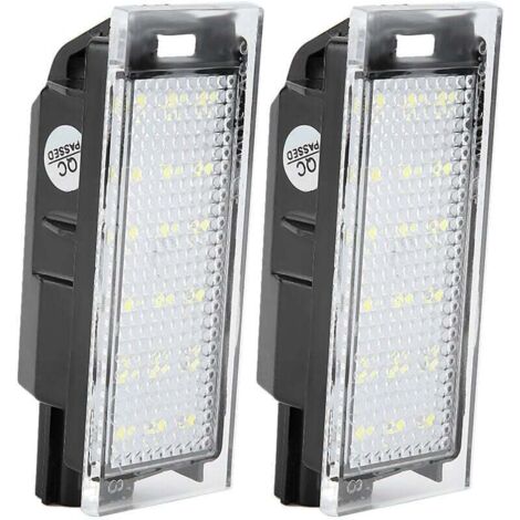 12 V SMD-LED-Kennzeichenbeleuchtung, weiße Lampe für Megane 2 3 Clio Laguna 2. 2er-Set LED-Kennzeichenbeleuchtung für Twingo Clio Megane Lagane.