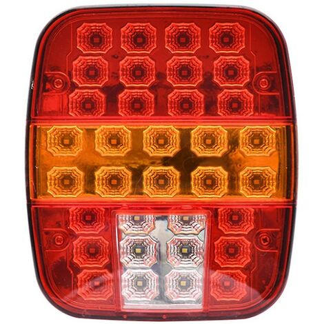 12 V Universal-LED-Anhänger-Rücklichter, Brems-Stopp-Backup-Blinker mit 39 rot-weiß-gelben LEDs F