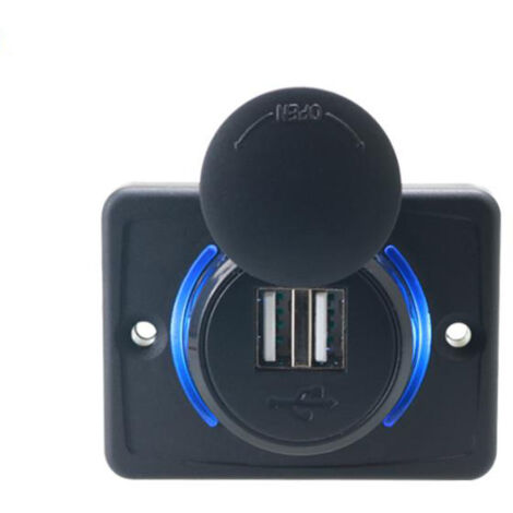 12-V-USB-Steckdose fürs Auto, Unterputzmontage, USB-Ladegerät fürs Auto, Dual-USB-Ladebuchsenadapter mit 2 Anschlüssen, wasserdichtes USB-Ladepanel mit 3,1 A, 12 V und LED