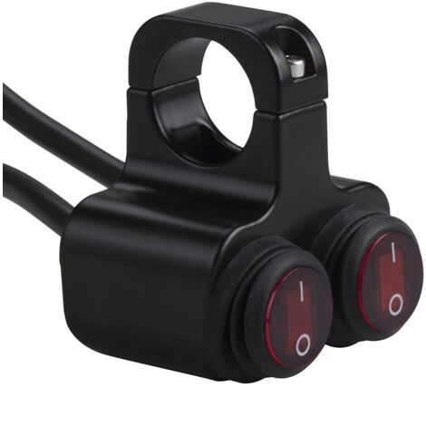 12 V wasserdichter Motorrad-ATV-Fahrrad-22-mm-7/8-Zoll-Lenker mit doppelter Steuerung, Kill-Taste, Scheinwerferschalter, Gefahrenbremsung, Nebelscheinwerfer, schaltet sich ein und aus