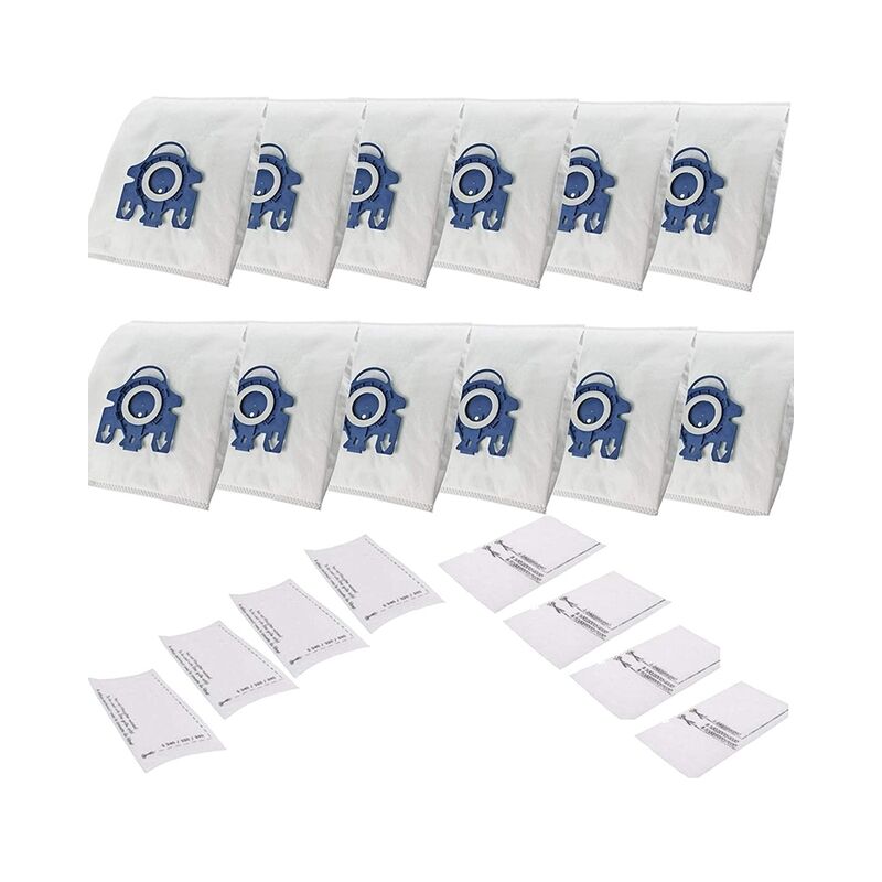 12 Vacuum Cleaner Bags+8 Filters Compatible with
