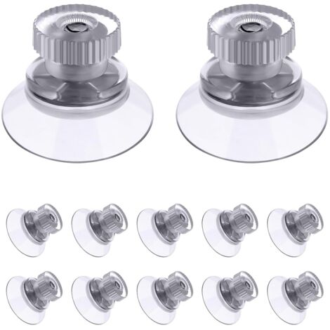 12 ventosas de plástico transparente de 25 mm para ventanas, espejos, paredes, puertas y otras superficies lisas.