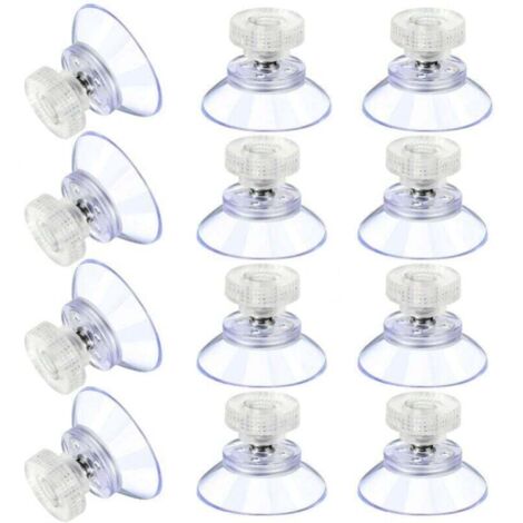 12 ventosas grandes de plástico transparente, ventosas de goma anticolisión con tuerca de metal, ventosa fuerte, repuesto de PVC transparente con tuerca (35 mm x M5)