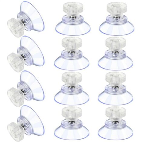 12 Ventosas Grandes Ventosas de Plástico Ventosa Anticolisión Transparente Tuerca de Tornillo de Goma Ventosa de Metal Reemplazo de PVC Transparente Fuerte con Tuerca de Tornillo (25mmxM4)
