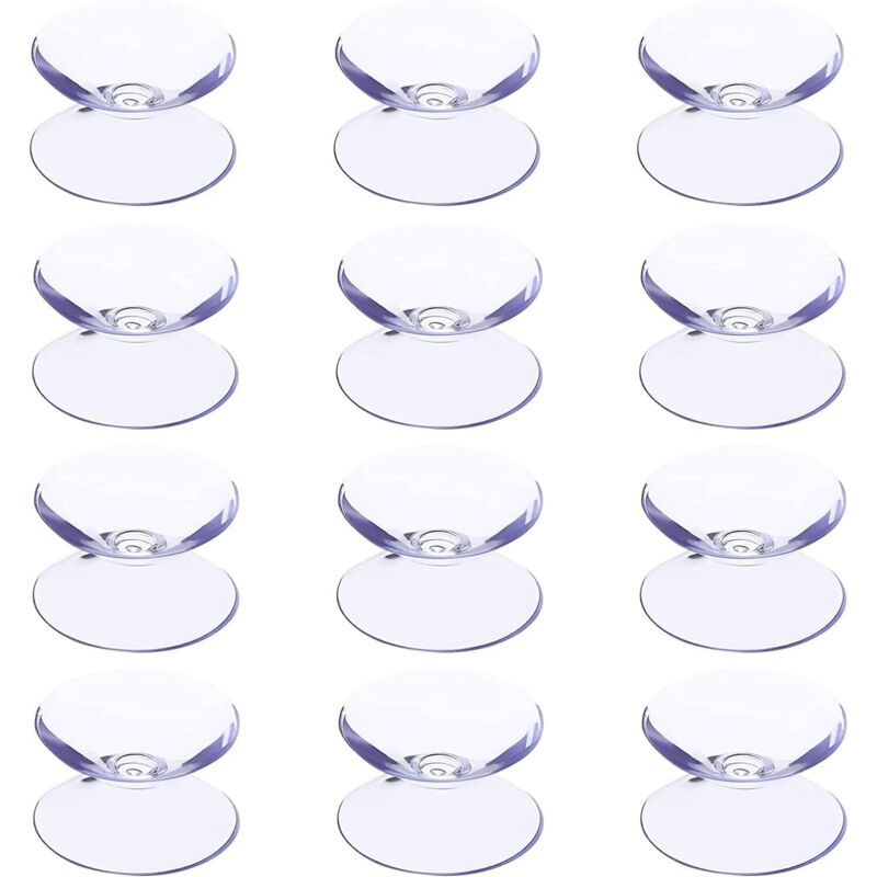 12 ventouses antidérapantes double face en plastique, sans crochets, pour plateaux de table en verre.