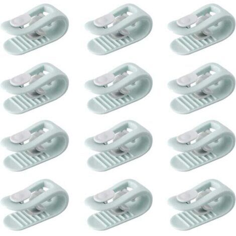 12 vert Enfile Couette, Clip Housse De Couette, Pince Housse de Couette, Attache Couette, Attache Drap Housse, Anti-dérapant sans Aiguille Clip de Fixation Literie Accessoires