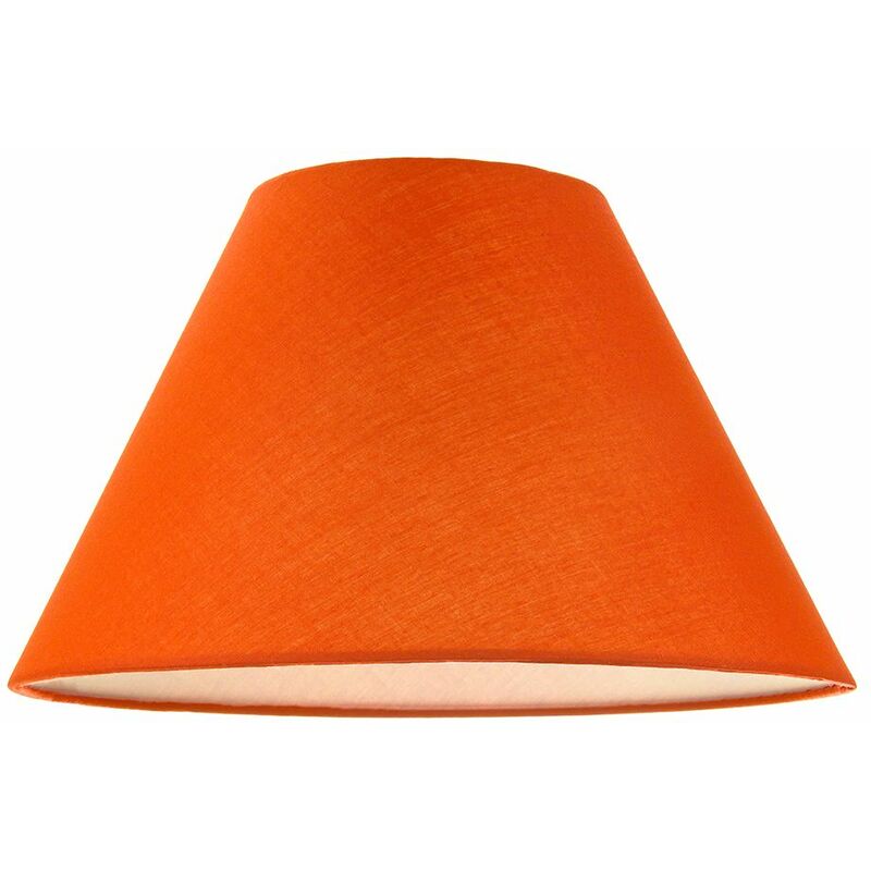 12' Vibrant Oange Cotton Coolie Lampshade Suitable for Table Lamp or Pendant by Happy Homewares