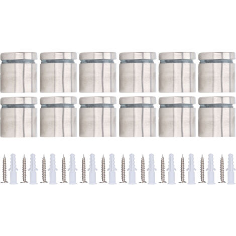 12 Vis à écarts en acier inoxydable 25x25mm pour fixation de cadres photos, enseignes murales et supports publicitaires