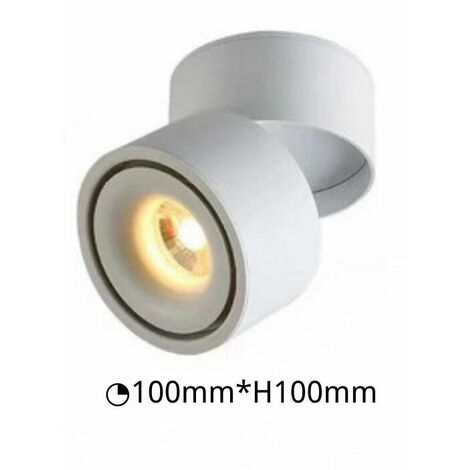12 W LED ceiling spotlight for surface mounting, adjustable wall lighting, 10 x 10 cm, cold white 6000 K, not dimmable, wall light or aluminum spot (white-cool white)