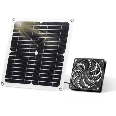 12-W-Solarventilator – Wetterfestes Solarpanel – Mit Gleichstromlüfter – Für kleine Hühnerställe, Gewächshäuser, Schuppen, Tierhäuser, Fütterung oder