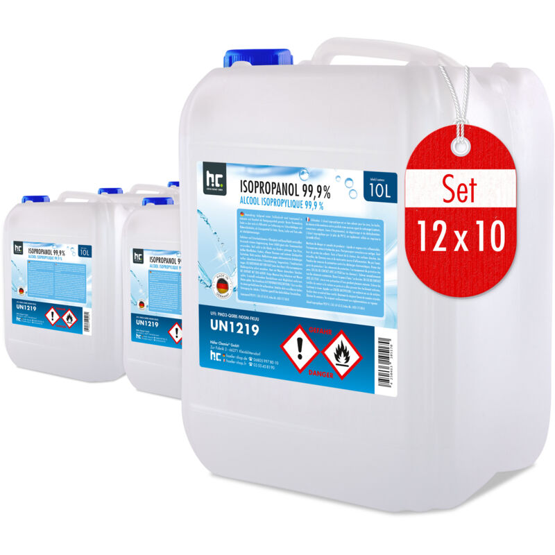 12 x 10 Litre Alcool isopropylique 99,9 %