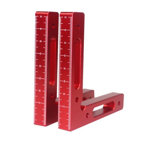12 x 12 cm, pince de charpentier à angle droit à 90 °, pince de cadre en forme de L en alliage d'aluminium avec règle de fixation d'angle pour le travail du bois,