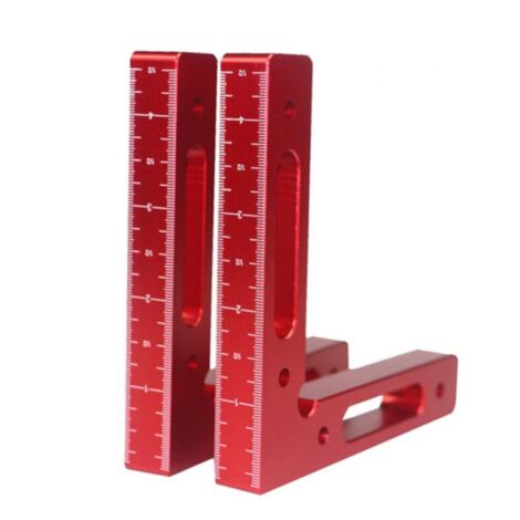 12 x 12 cm, pince de charpentier à angle droit à 90 °, pince de cadre en forme de L en alliage d'aluminium avec règle de fixation d'angle pour le travail du bois,