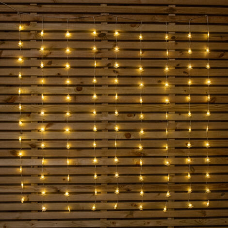 1.2 x 1.2m Light up Christmas Tree Curtain Lights with 108 Warm White LEDs