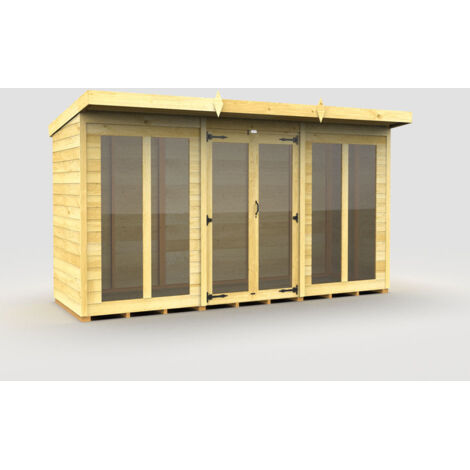 12 x 4 Pent Summer House (Full Height Window)