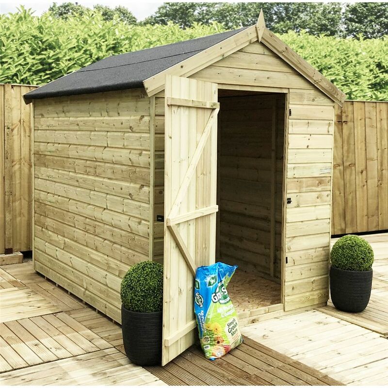 Marlborough Premier Apex Sheds(bs) - 12 x 4 Premier Windowless Pressure Treated Tongue And Groove Apex Shed With Higher Eaves And Ridge Height And