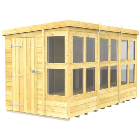 12 x 6 Feet Pent Potting Shed - Wood - L178 x W358 x H201 cm