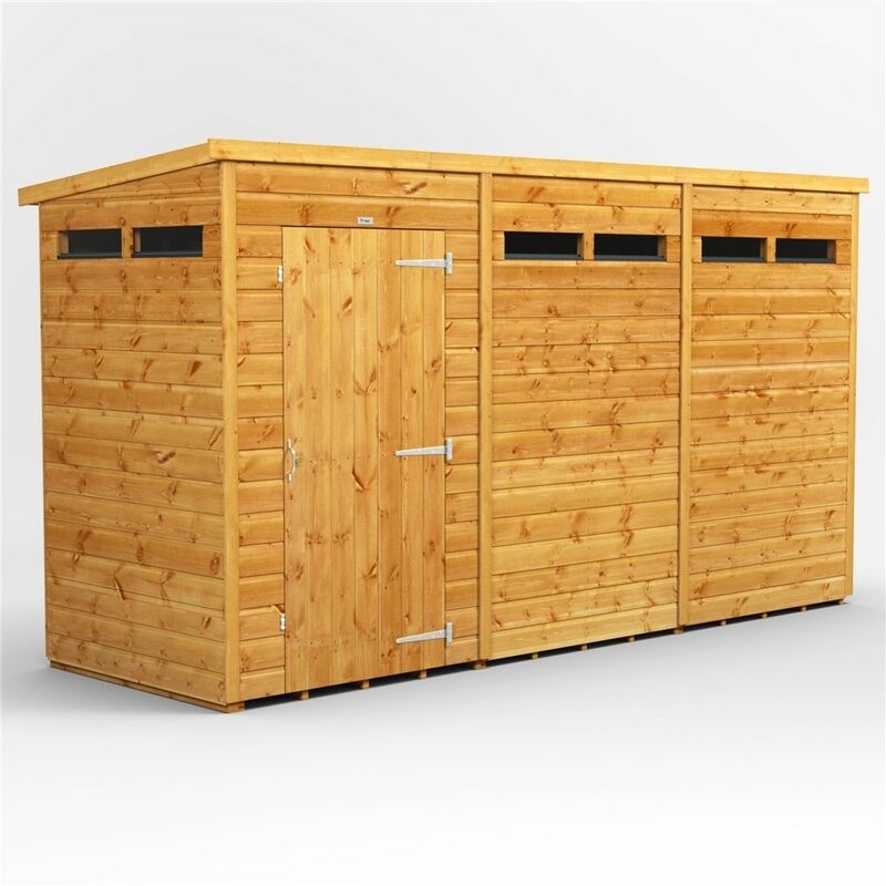 12 X 6 Security Tongue And Groove Pent Shed - Double Doors - 6 Windows - 12mm Tongue And Groove Floor And Roof