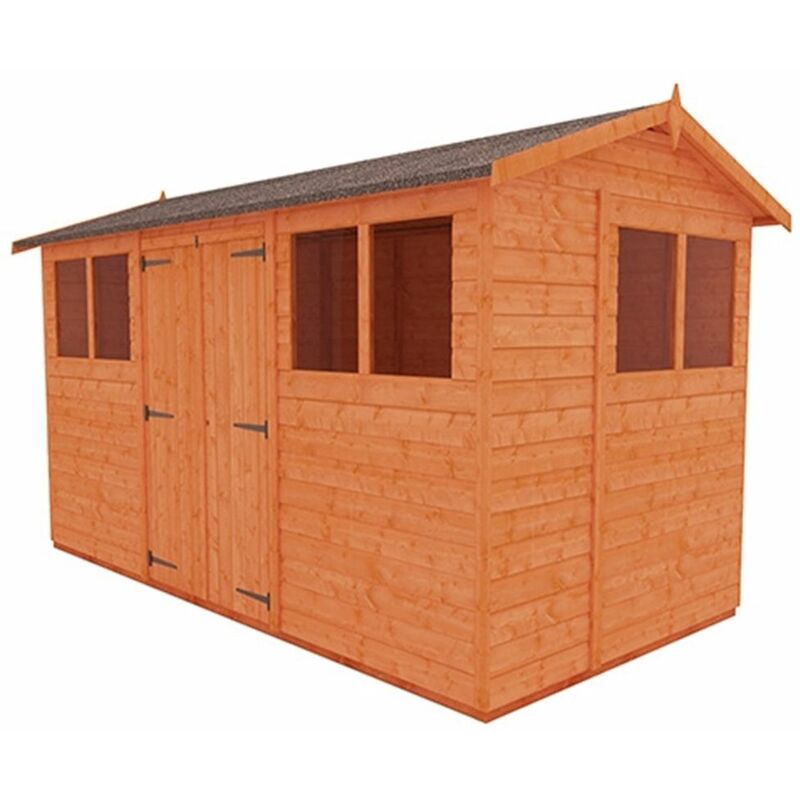 12 x 6 Tongue and Groove Shed with Double Doors (12mm Tongue and Groove Floor and Apex Roof)