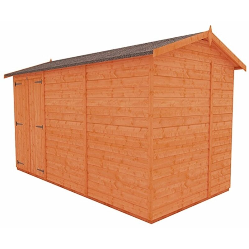 12 x 6 Windowless Tongue and Groove Shed with Double Doors (12mm Tongue and Groove Floor and Apex Roof)