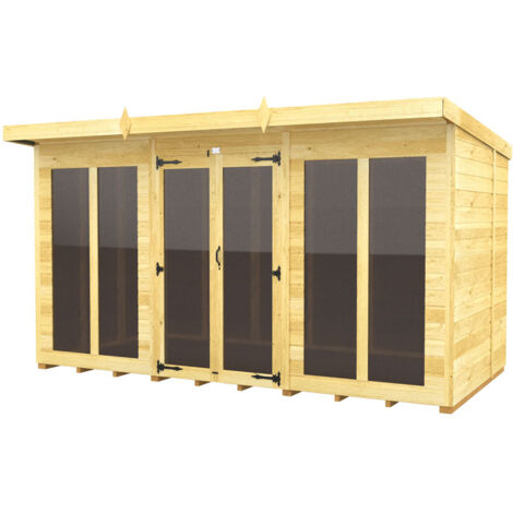 12 x 7 Pent Summer House (Full Height Window)