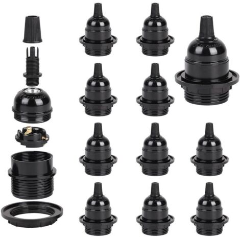 12 x Douille Ampoule E27 a Visser (250V 4A) Douilles de Lampe en Bakélite avec Pince de Câble