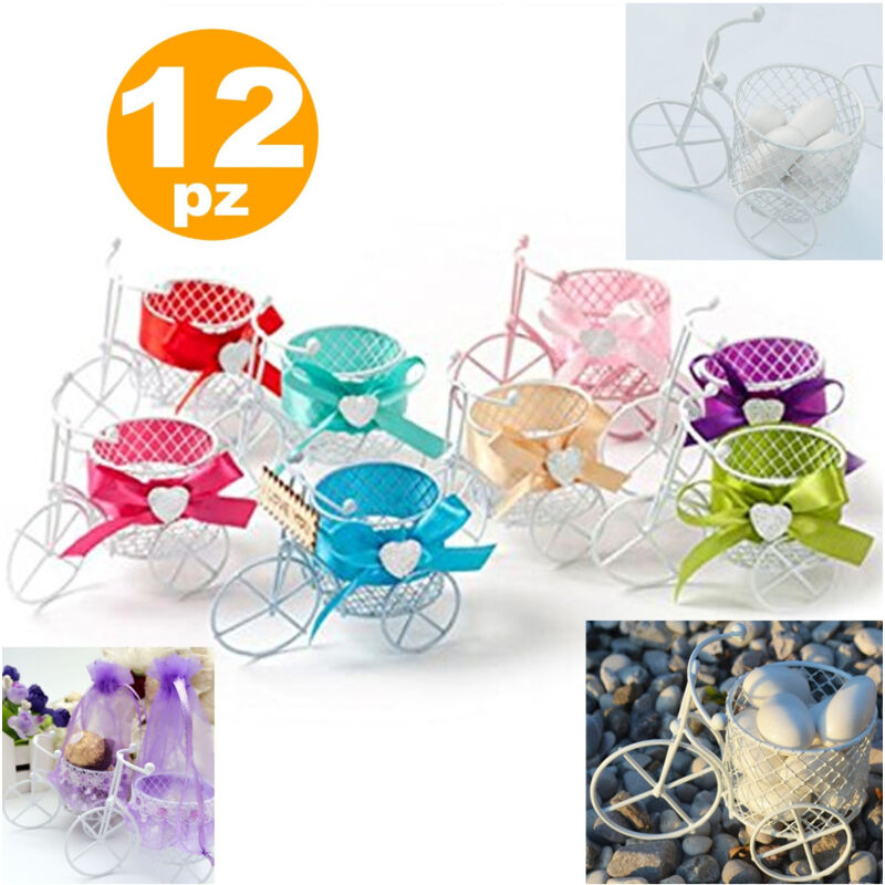 Trade Shop Traesio - Trade Shop - 12 x dreirädriges fahrrad hochzeitsgeschenke mit geschenkkorb -