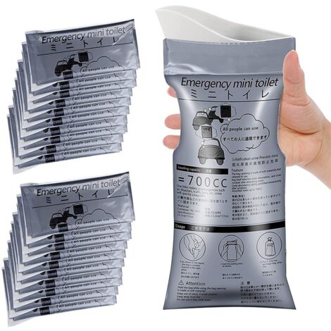 12 x d'urinoir jetable, Toilettes Portables pour Le Camping, Voyages, embouteillages, Sac a vomi Voiture, Pot de Chambre Adulte, urinoirs Portables pour Femmes, Hommes et Enfants