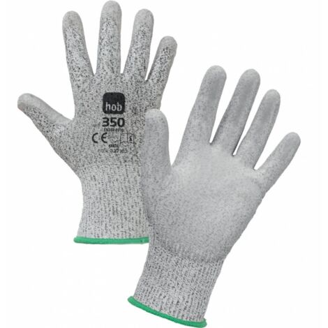12 x guanti hob antitaglio filo/pu grigio tg.11