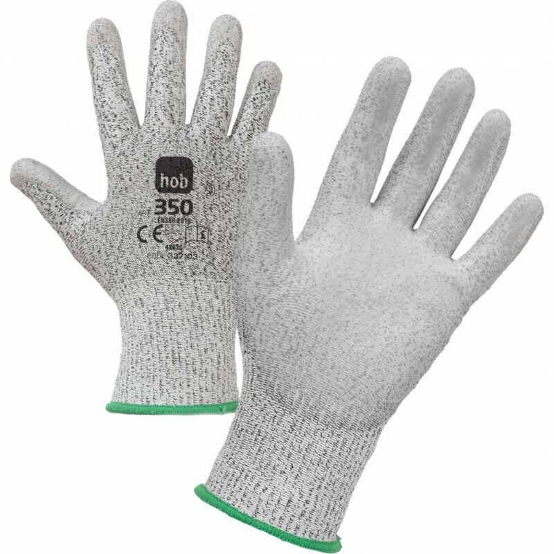 12 x hom gants anti-coupures fil/pu gris tg.8