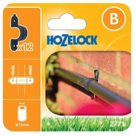 12 x Hozelock 2771 Supply Hose Wall Clip 13mm Micro Irrigation Garden Watering