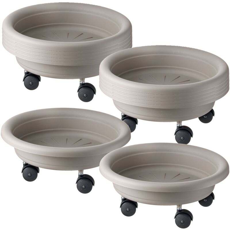 

Wellhome - 12 x Platillo para maceta CON RUEDAS para facilitar su traslado Ø 33 cm