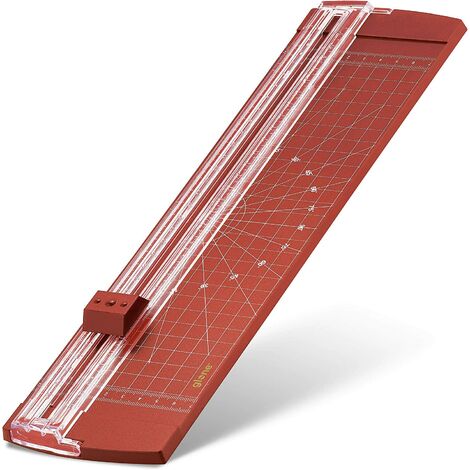 12-Zoll-Papierschneider, A4-Papierschneider mit automatischem Sicherheitsschutz für Gutscheine, Bastelpapier und Fotos. Rot