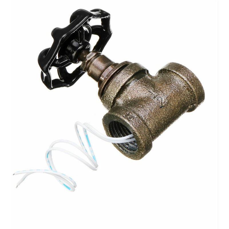 1/2 Zoll Vintage Steampunk Lampenstopp -Leuchtschalter mit Drahteisenventil für Dachbodenstil Wasserrohrleuchten Beleuchtung – Schwarz | 00755924844796