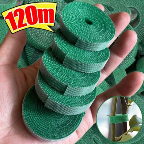 120 attaches de câble auto-adhésives réglables en nylon pour plantes vertes, avec boucle Velcro, pour plantes de jardin, ficelle, bandage et bandes adhésives.