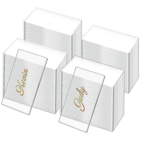 120 cartes de table vierges en acrylique transparent ---