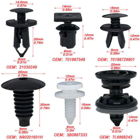 120 clip di fissaggio per VW Transporter T4 T6 T5, perno di supporto rivestimento interno L&H