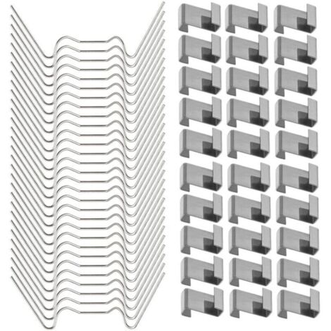 120 clips de fixation en acier inoxydable pour vitres de serre (dont 60 clips en W pour vitrage de serre et 60 clips de recouvrement en Z pour vitrage de serre)